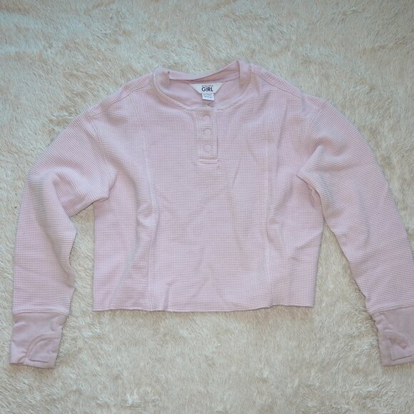 Girls Size Medium (8/10) Athleta Girl Settle In Waffle Sweatshirt - Daisy Purple - Picture 8 of 10